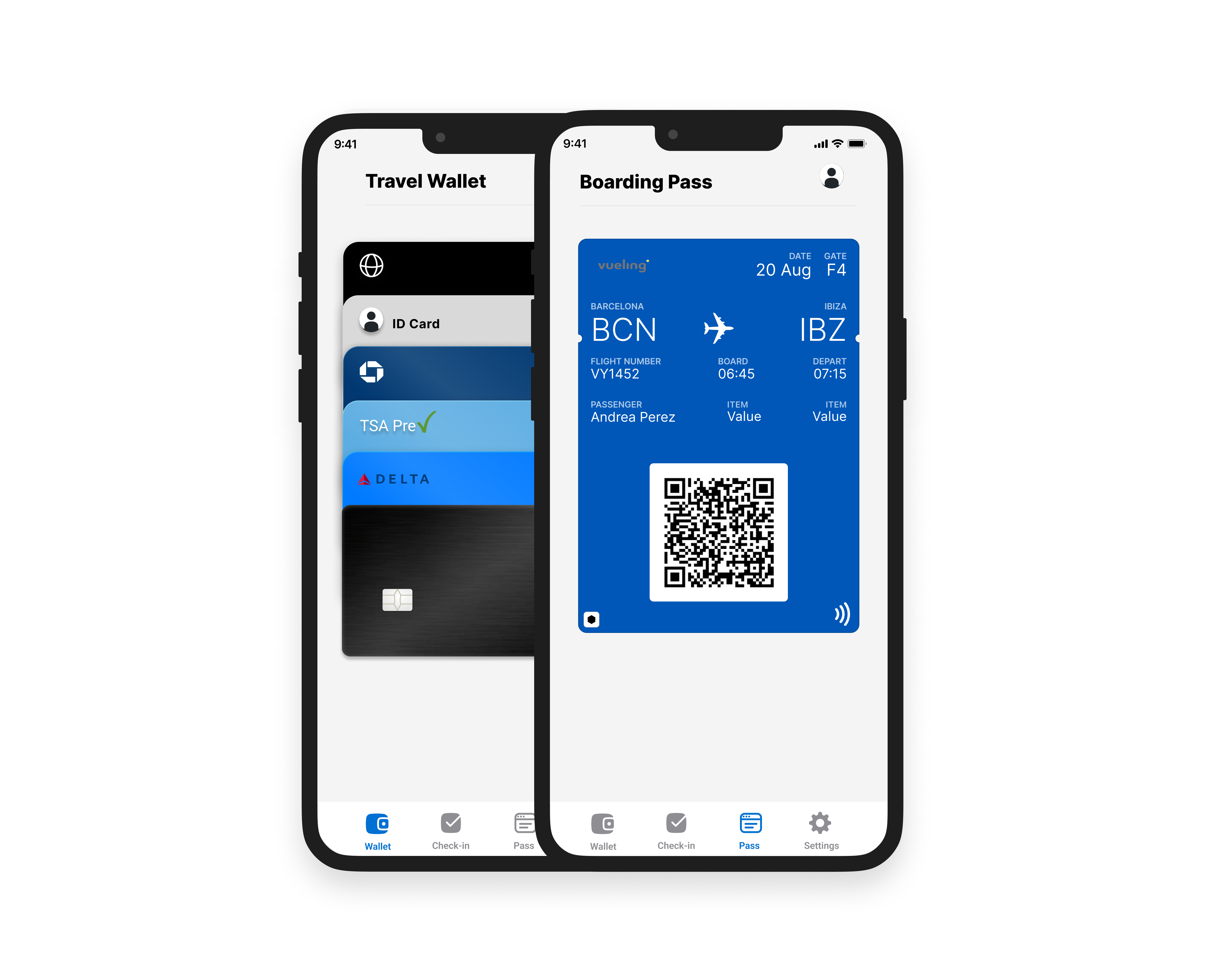 Flash Travel Wallet app mockup