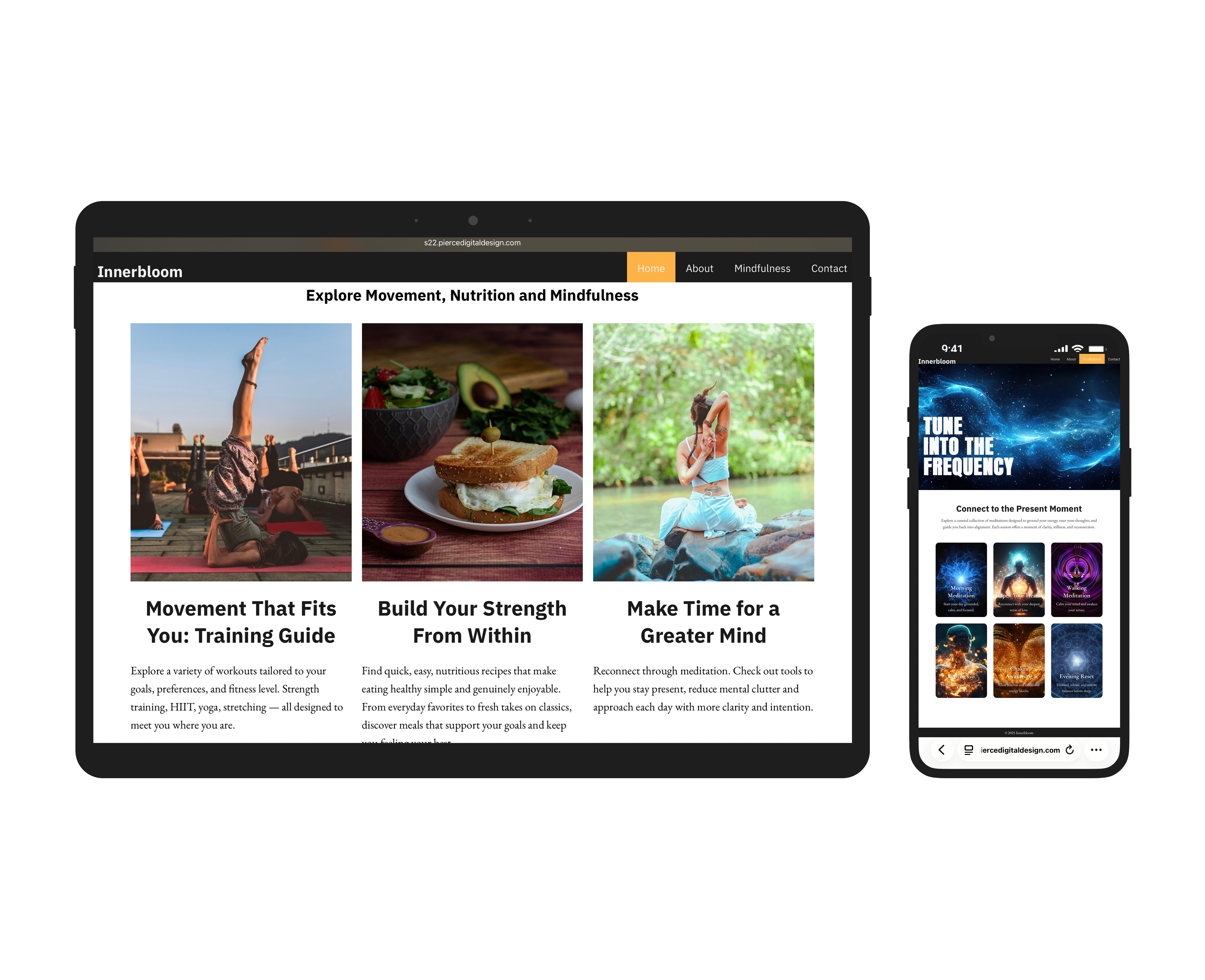 Innerbloom responsive website mockup