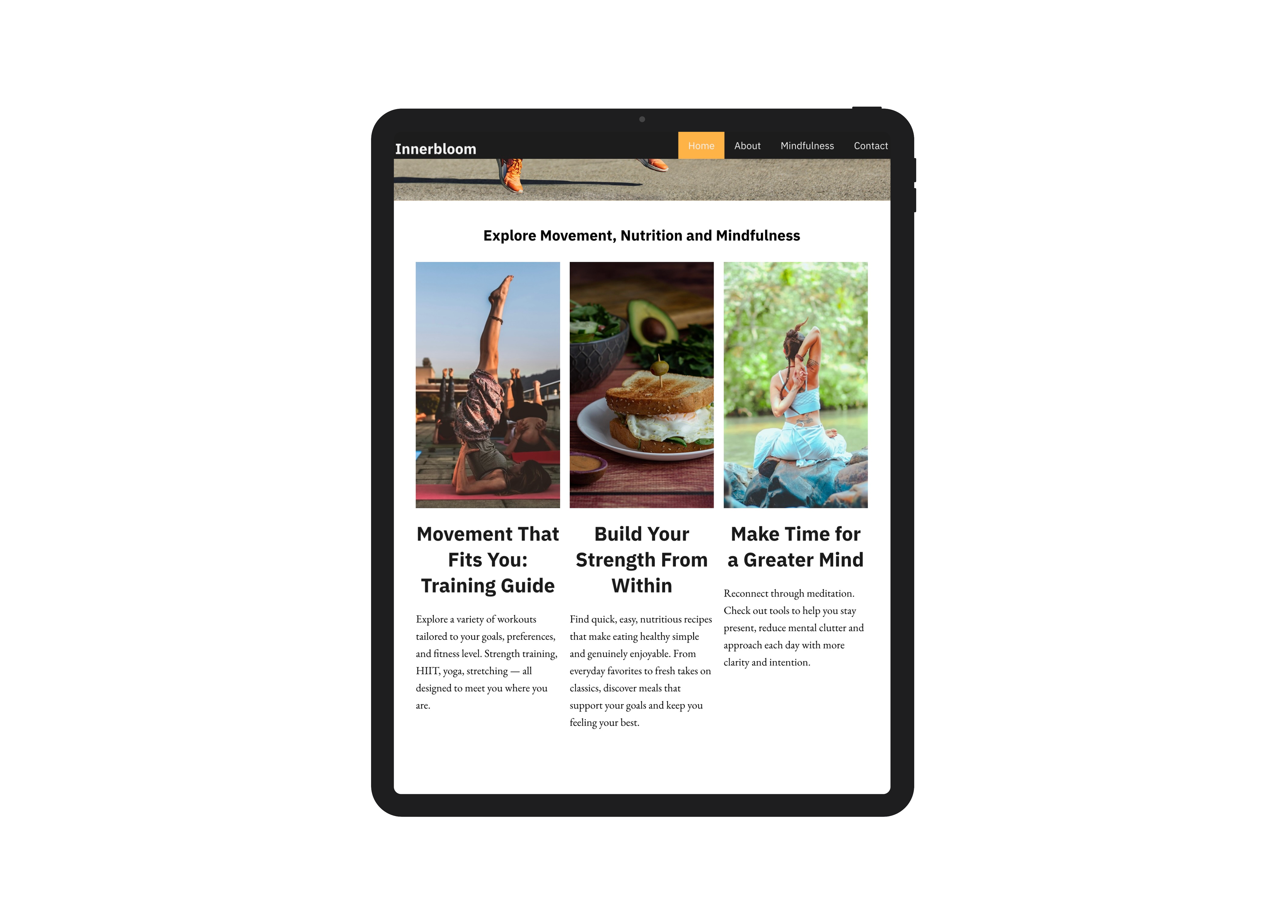 Innerbloom solution mockup